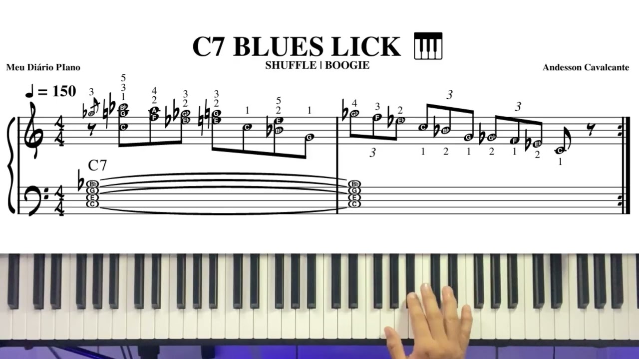 Piano Lick C7 | Jazz & Blues | Piano Tutoral #pianoblues #pianojazz