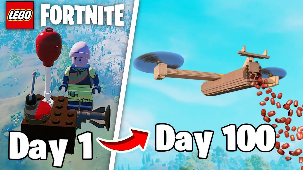 I Built PLANE 100 Days in Lego Fortnite