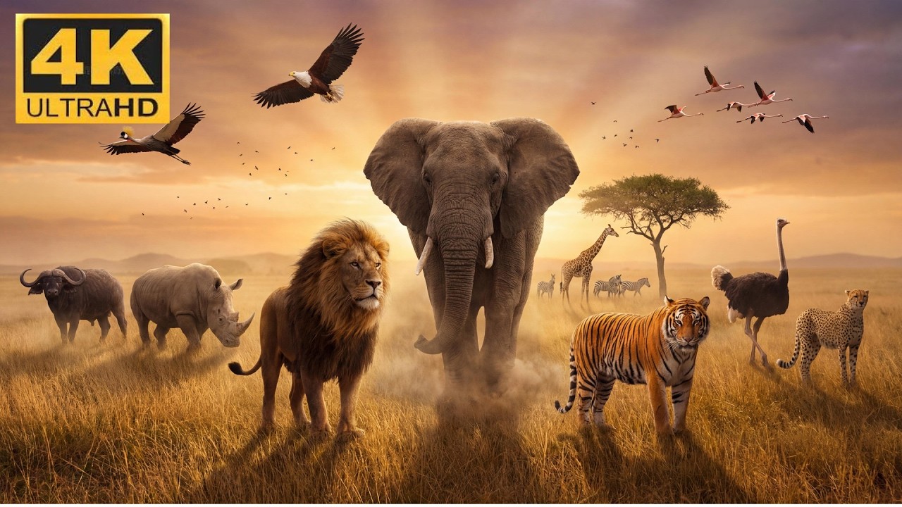 Deep Relaxation with African Wildlife 🌅 | Nature Sounds & Cinematic Views