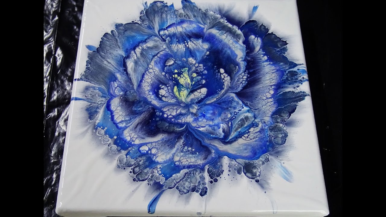 (124) Spiral flower dip / Acrylic pouring