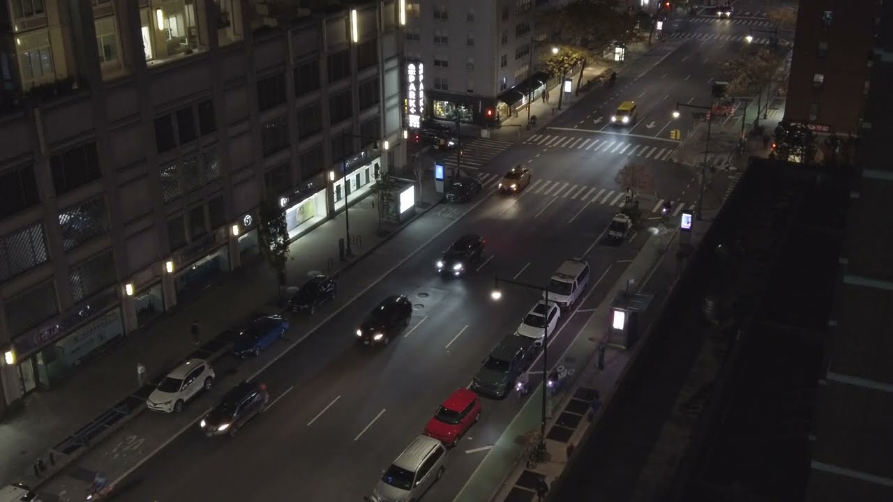 Window View in Manhattan: Night on 8th Avenue - November, 2023
