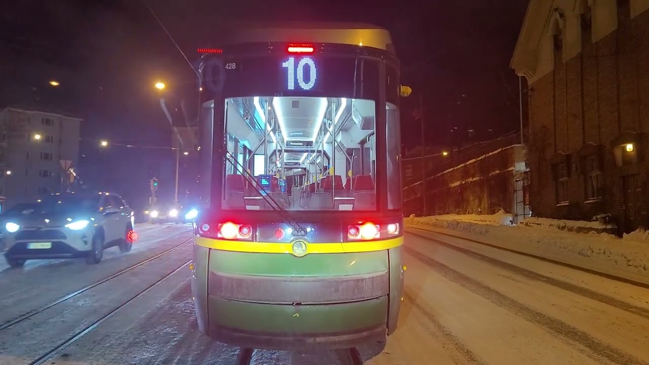 Helsingin raitiolinja 4H,4 Koskelan varikko-Katajanokka-Munkkiniemi. Helsinki tramline 4H,4.