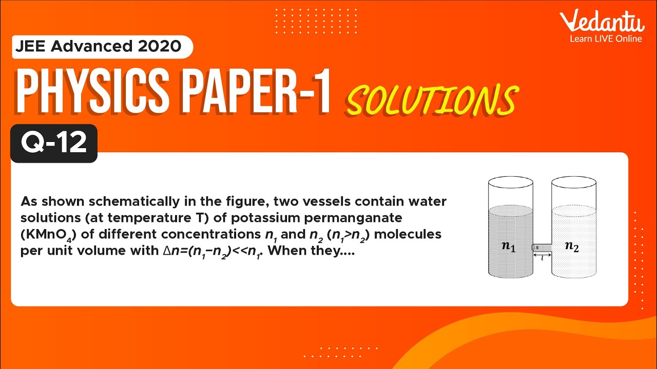 JEE Advanced 2020 Physics Solutions - Paper 1 (Q-12) | IIT JEE Physics | JEE Preparation | Vedantu
