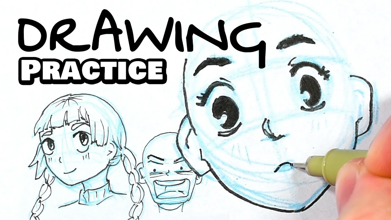 DRAWING PRACTICE: Anime Manga Faces (ASMR)