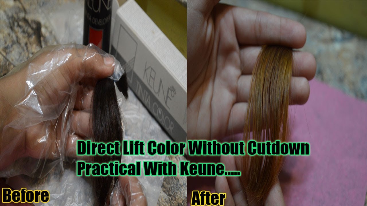 Direct Lift Hair Color Without Cutdown |Black To Golden Brown|Practical With Keune