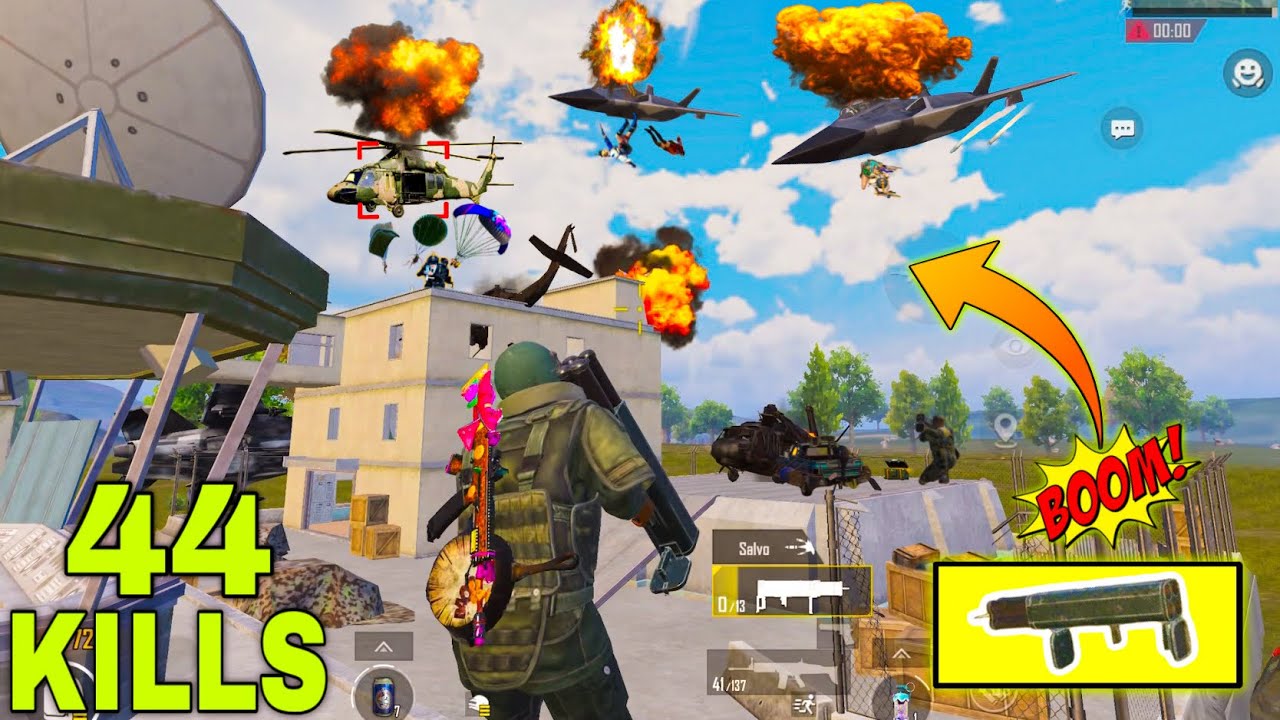 44 Kills!!🔥 M202 Destroying Flying Helicopter vs Jet,+ Pro Squad In Base😱 Payload 3.0 || PUBG MOBILE