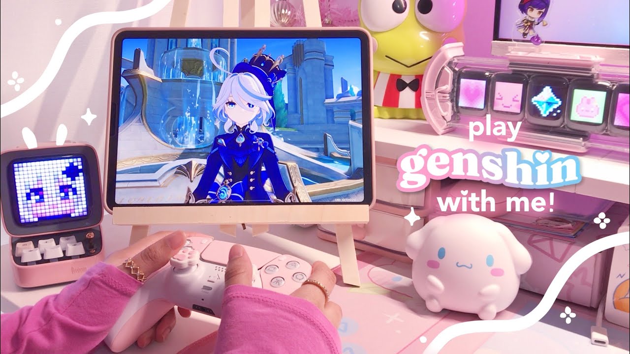 ❄️ playing genshin on a snowy but cozy afternoon | 30 min of gameplay ambience (eng dub, ipad pro)