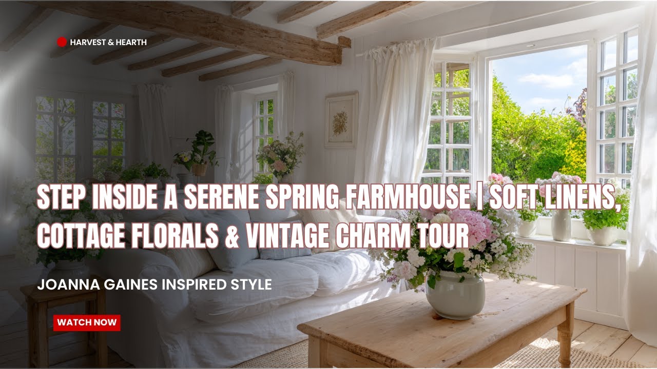 Step Inside a Serene Spring Farmhouse | Soft Linens, Cottage Florals & Vintage Charm Tour