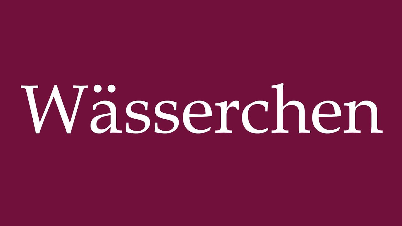 How to Pronounce ''W&auml;sserchen'' Correctly in German