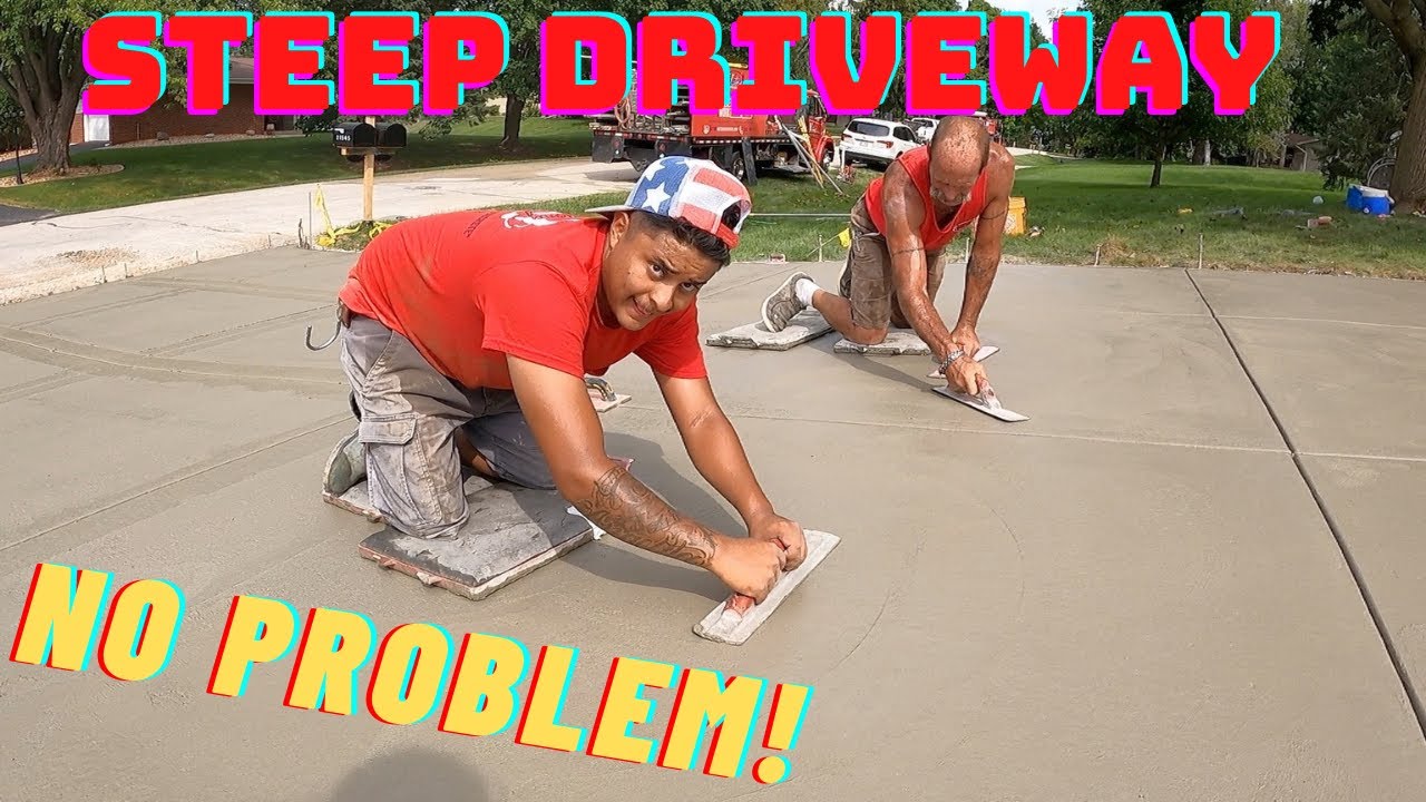 Pouring a concrete driveway on a hill