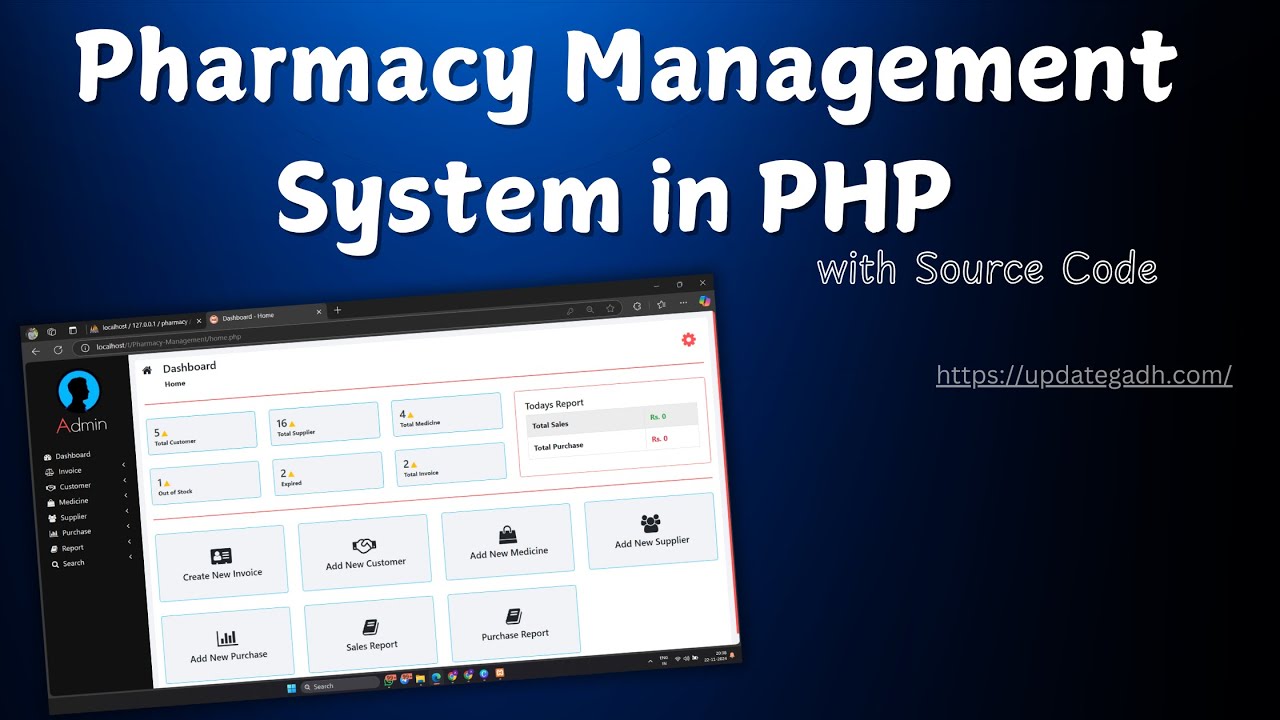 Pharmacy Management System In PHP and MySQL with Source Code