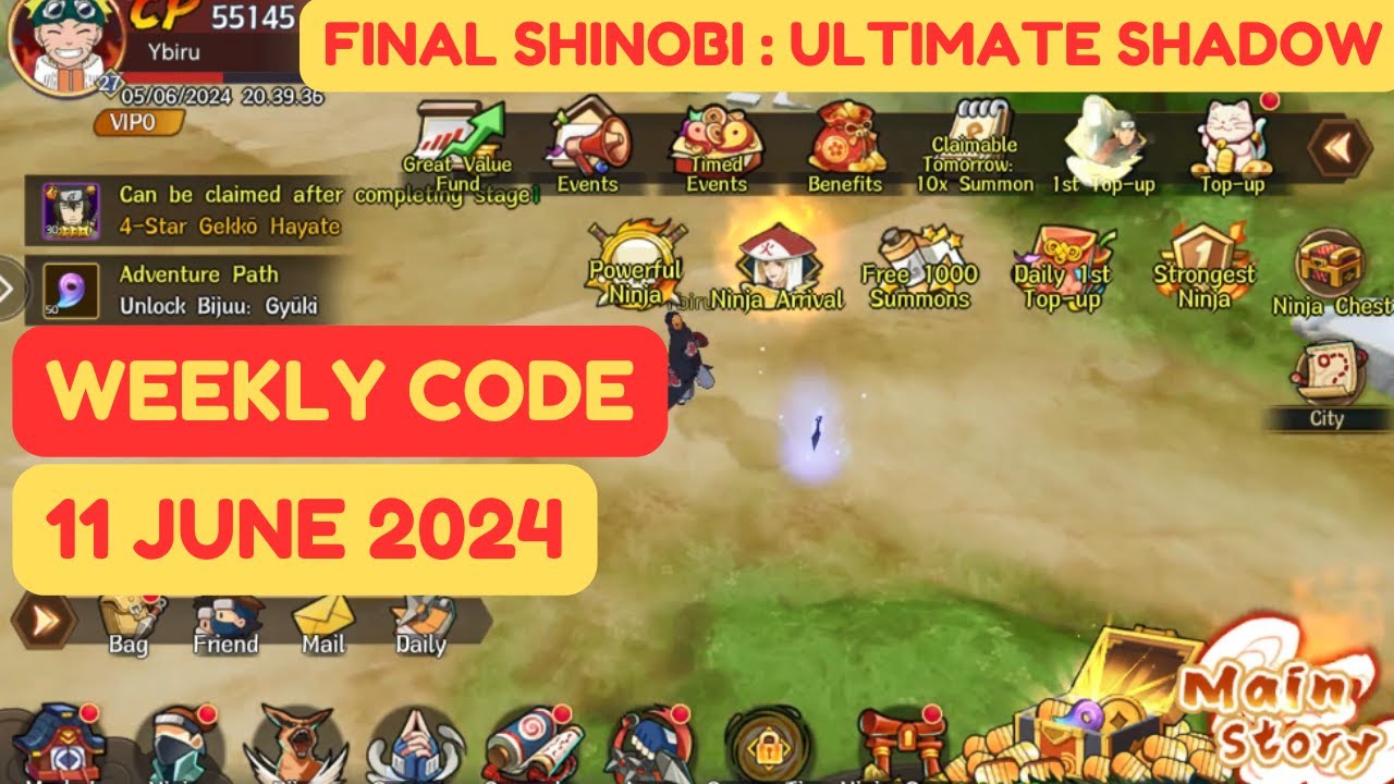 WEEKLY GIFT CODE : 11 JUNE 2024 | FINAL SHINOBI : ULTIMATE SHADOW