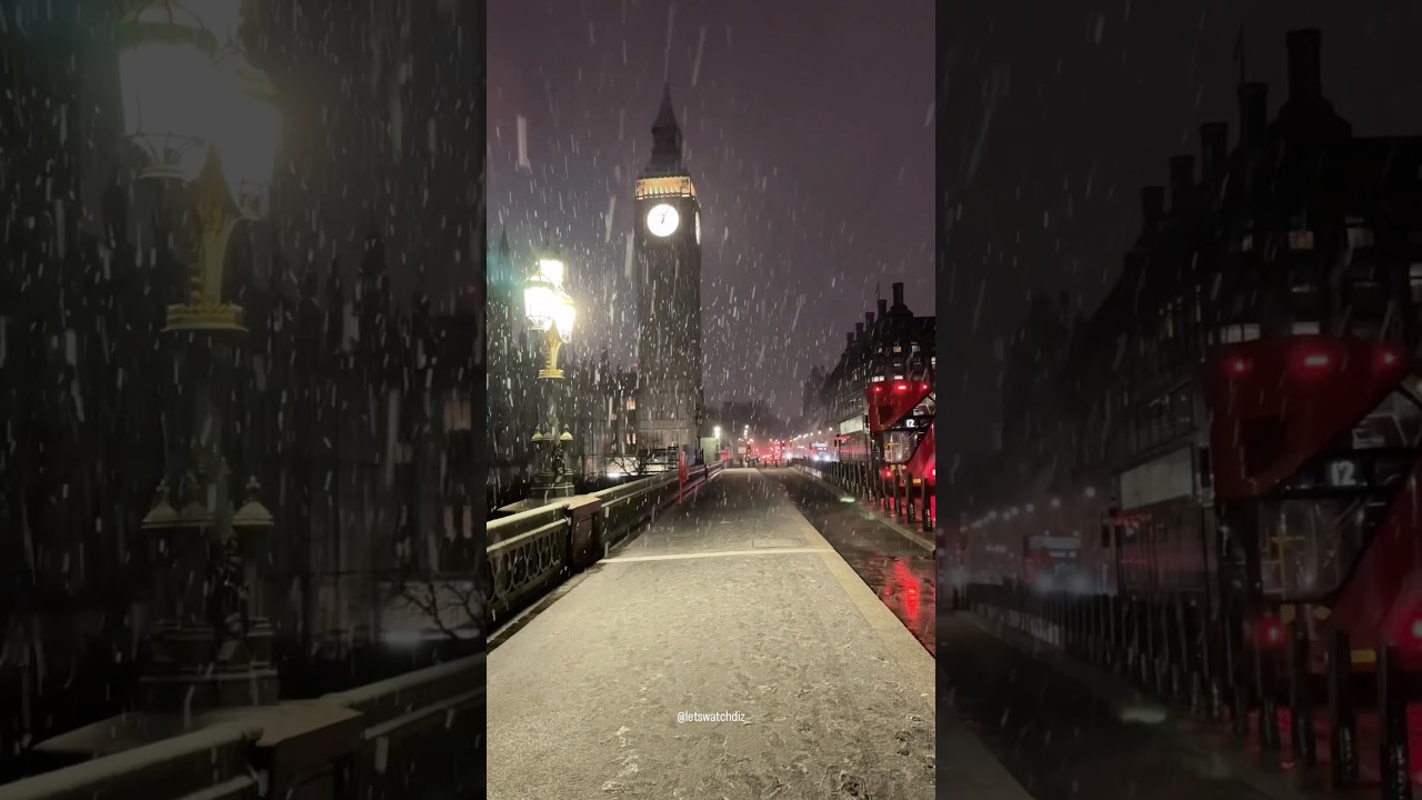 Snow in London ❄️❤️ #winter #snow #snowfall #london #uk #shorts