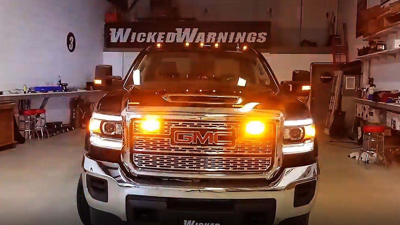 GMC Amber and White Warning Strobe Lights Package