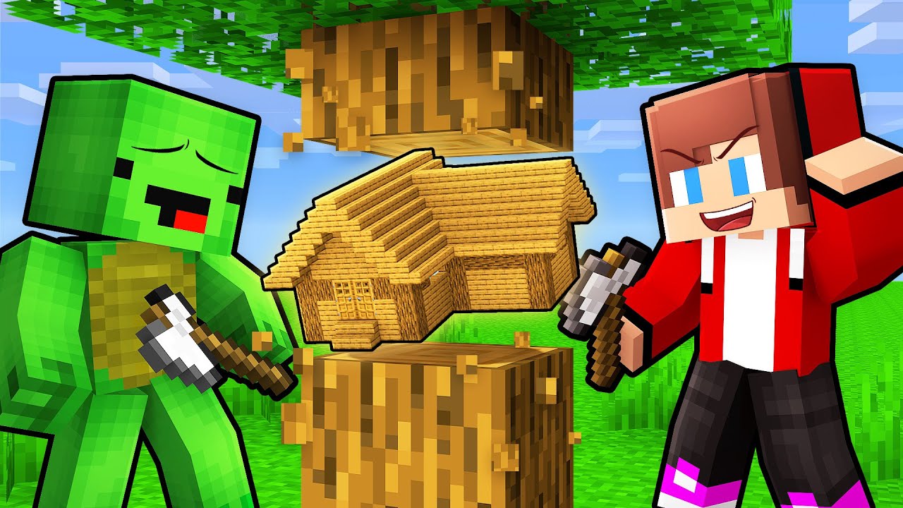 Mikey and JJ Can Mine Houses in Minecraft (Maizen)