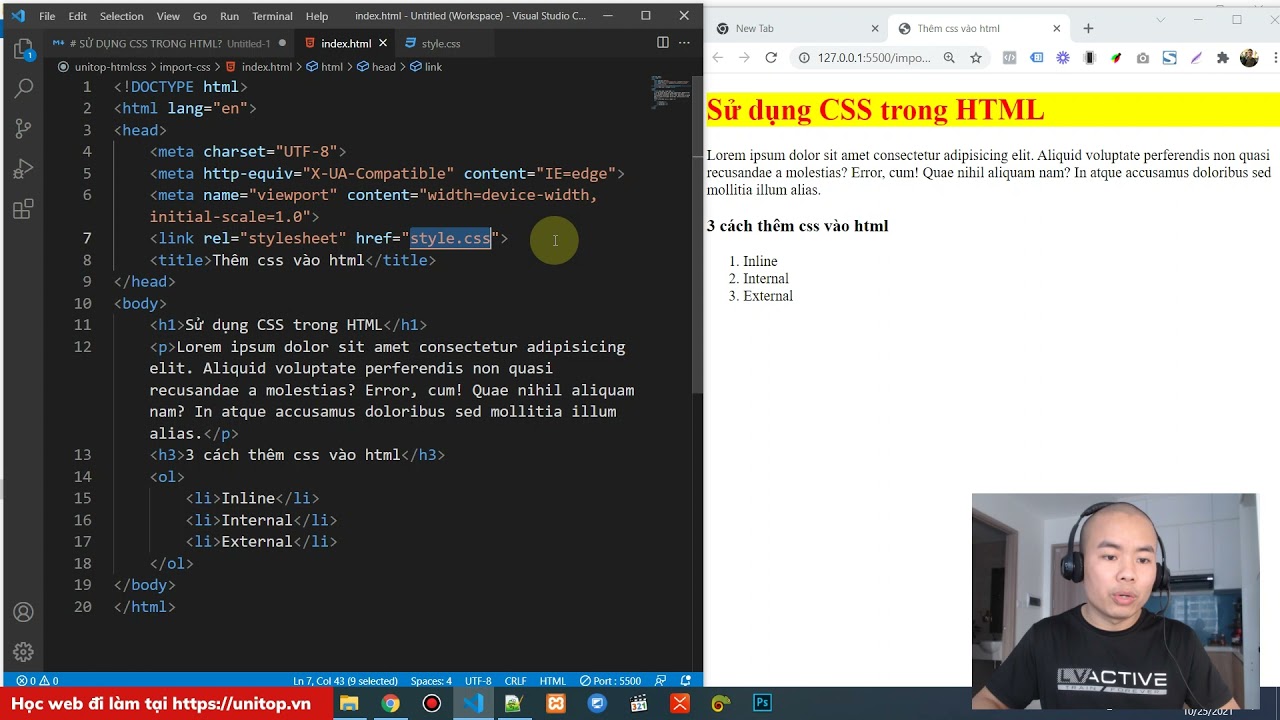 3 cách chèn CSS vào HTML website bạn biết chưa? Unitop.vn