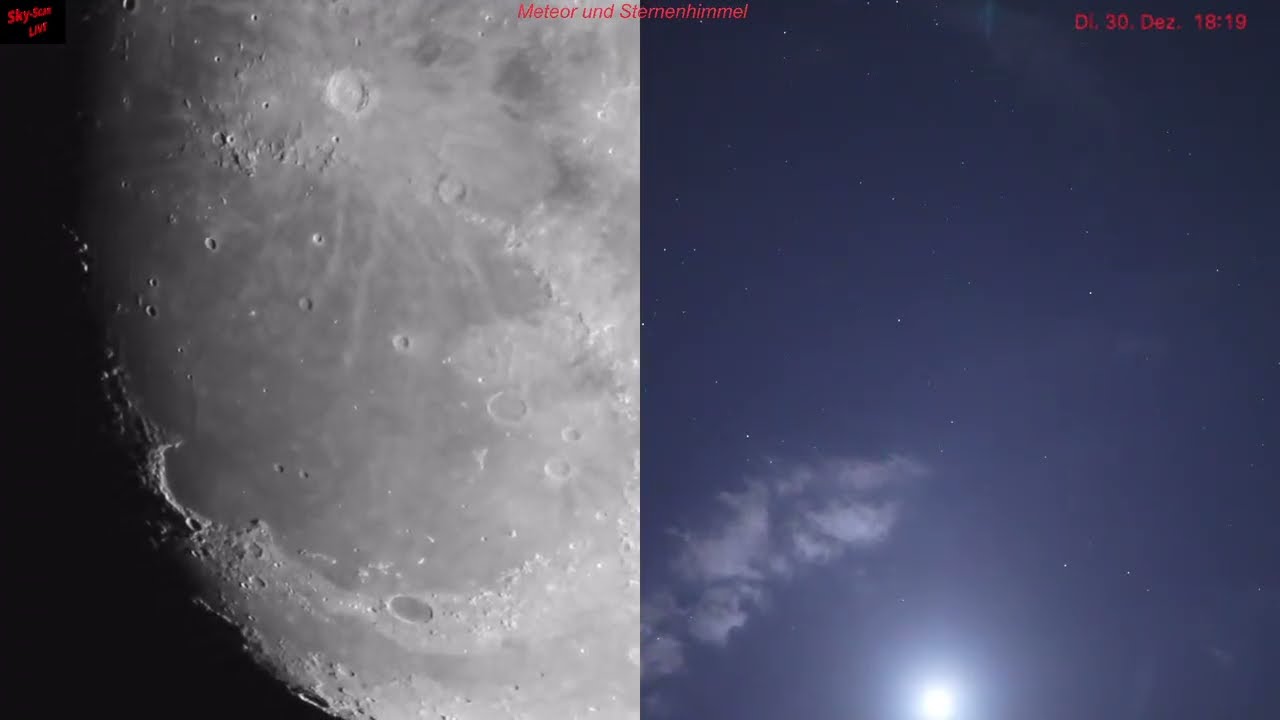 Mond , Meteor und Sternenhimmel  30.12.2025.  Livestream .