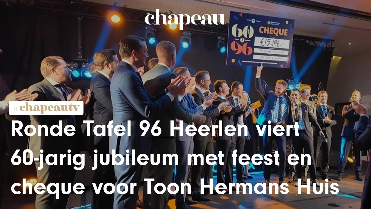 Ronde Tafel 96 Heerlen viert 60-jarig jubileum met feest en cheque voor Toon Hermans Huis
