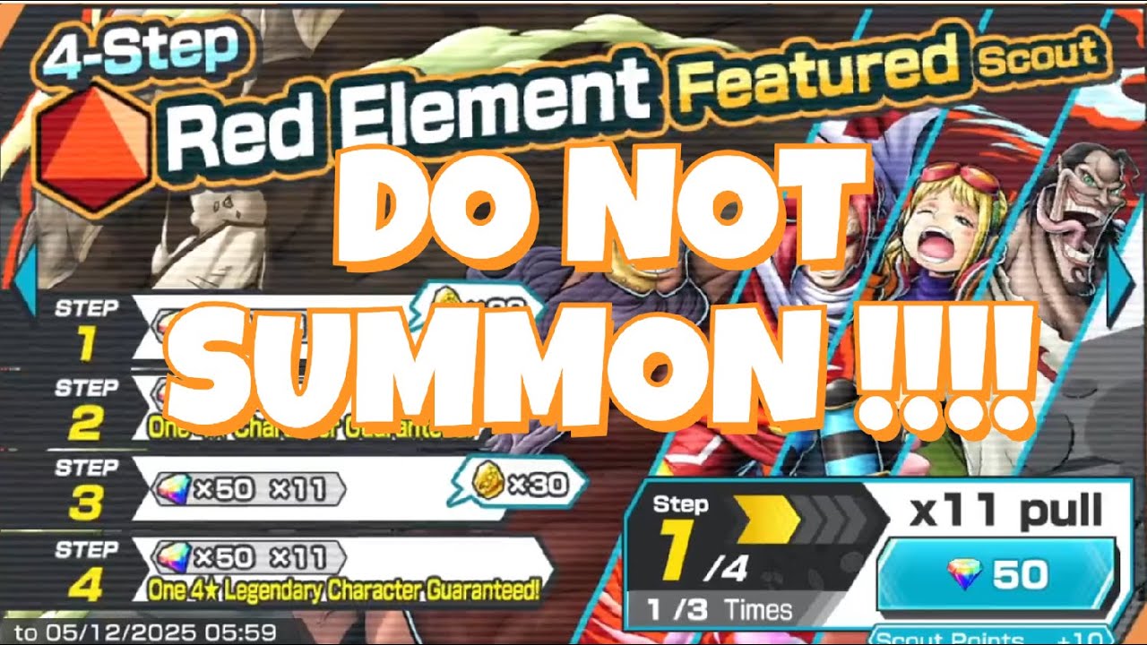 WATCH BEFORE YOU SUMMON !!! | RED ELEMENT SCOUT SUMMONS | ONE PIECE BOUNTY RUSH