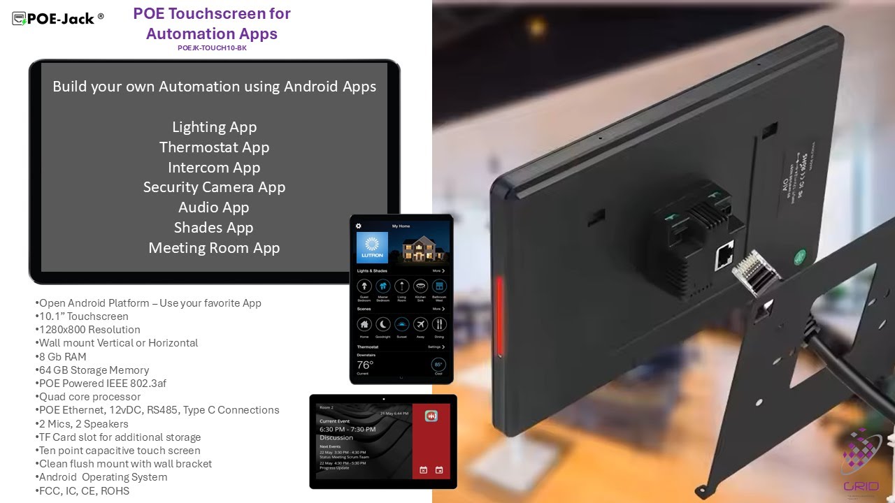 POE Jack&reg; Touch Screens
