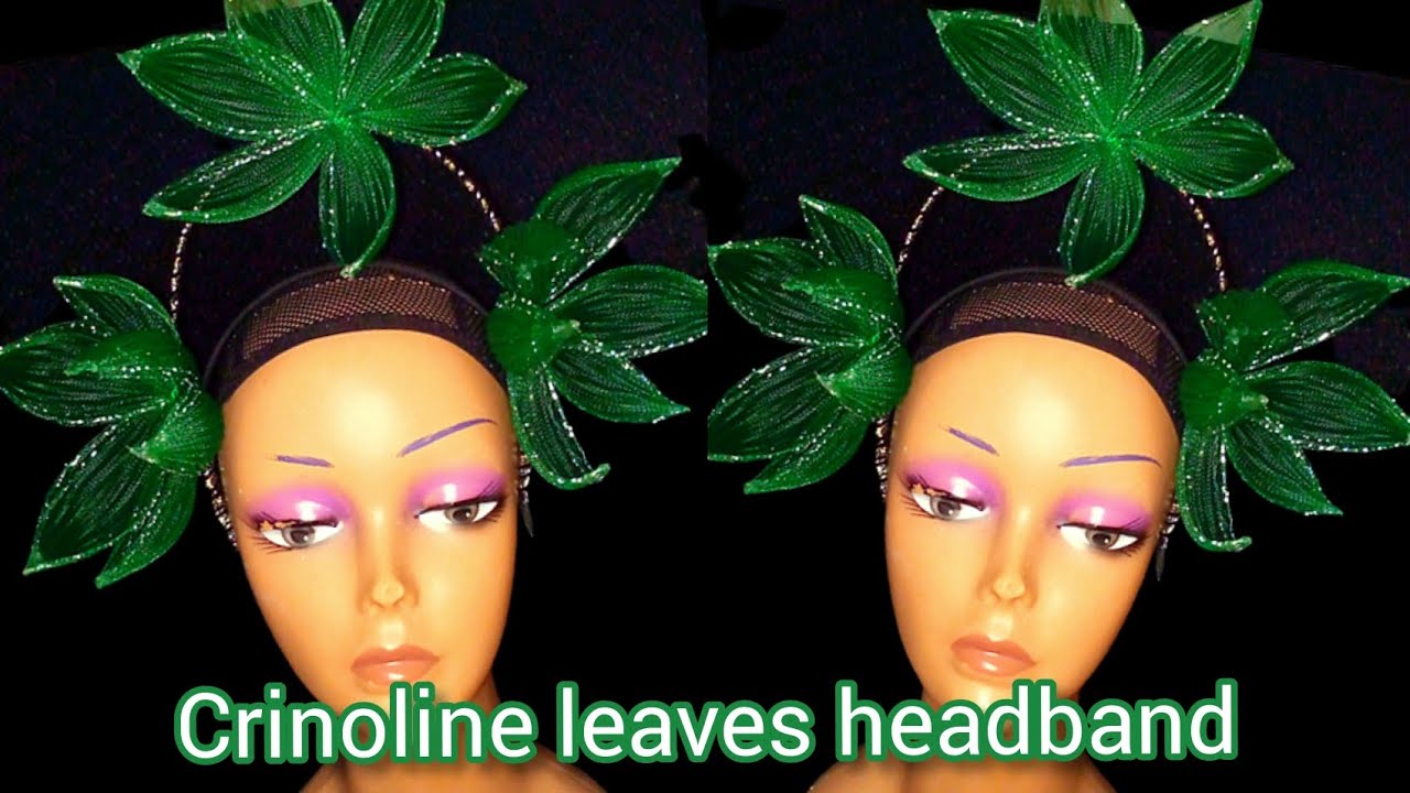 How to make Crinoline Leaves design / Crinoline headband.