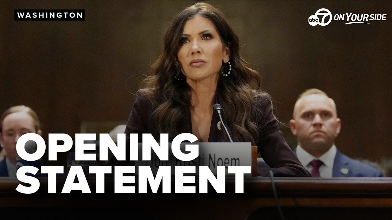 Homeland Security Sec. Kristi Noem delivers opening statement before the Senate Judiciary Committee