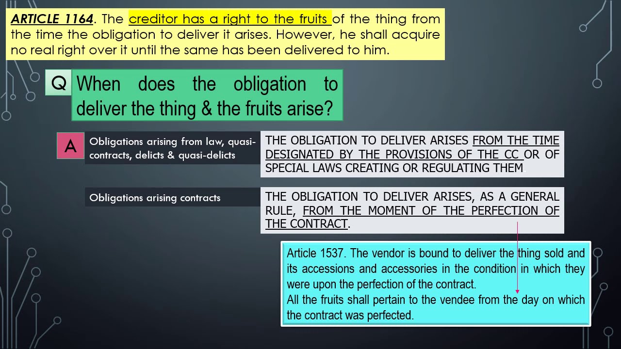 Obligations: Nature and Effect of Obligations with BAR EXAM QUESTIONS Part 1