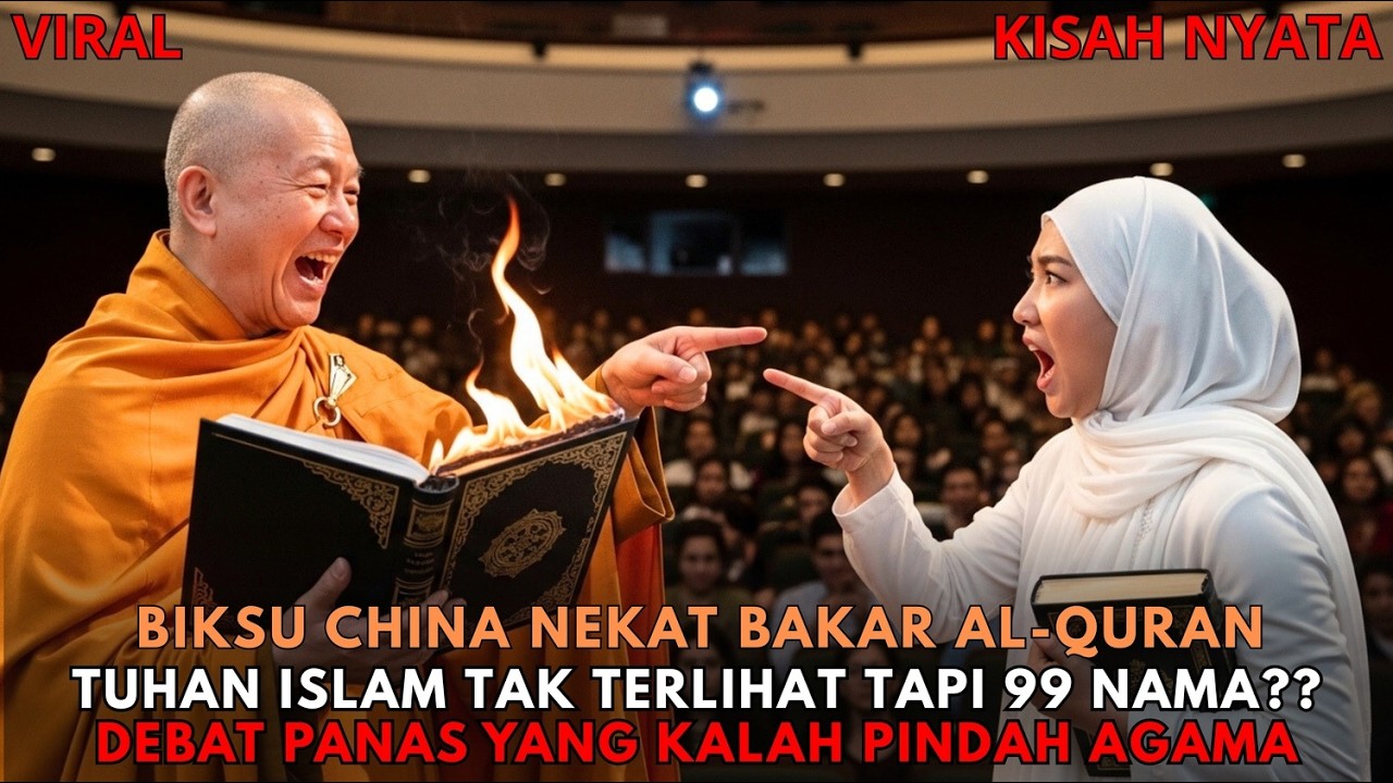 VIRAL!! Siswi Muslim Bungkam Biksu China Sombong, Taruhan Debat: Yang Kalah Pindah Agama