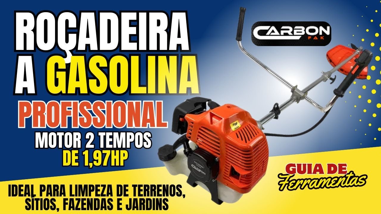 ⚡ ROÇADEIRA GASOLINA PROFISSIONAL FAK520R 2HP 52CC CARBON FAK