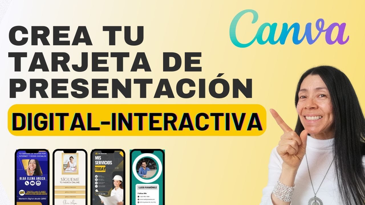 Como crear una Tarjeta de Presentación Digital Interactiva en Canva | Tutorial Canva paso a paso