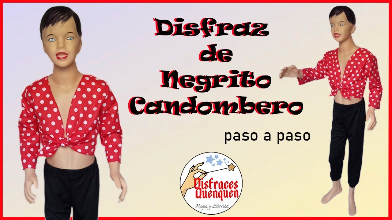 DIY. Disfraz de Negrito CANDOMBERO. Como hacer disfraz de Vendedor de época colonial para niño.