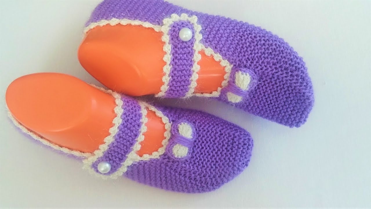 bayan patik yapılışı / kolay patik modeli /iki şiş çetik yapımı(booties के निर्माण)