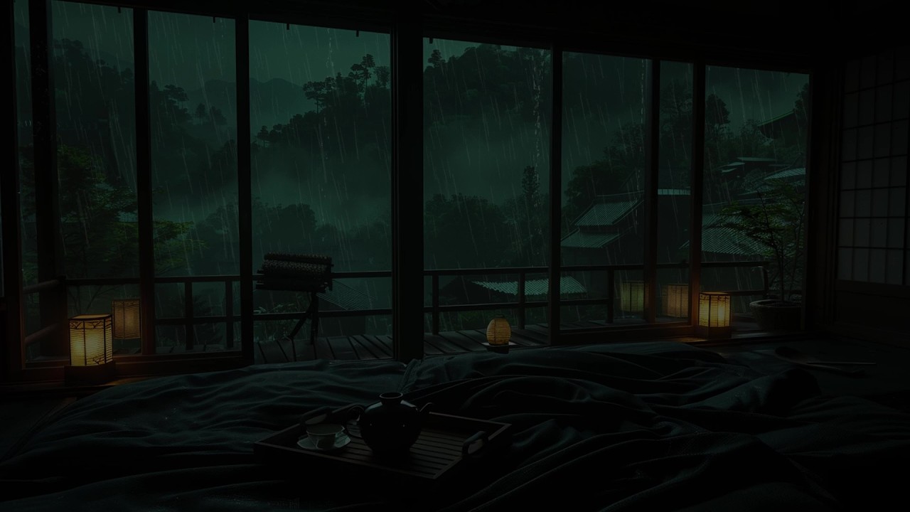 Blooming Spring Garden Rain Sounds 🌧 Tranquil Night Ambience for Deep Sleep & Relaxation