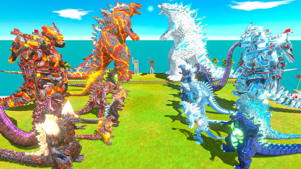 Legendary Godzilla x Team Lava Godzilla vs Ice Itself - Animal Revolt Battle Simulator
