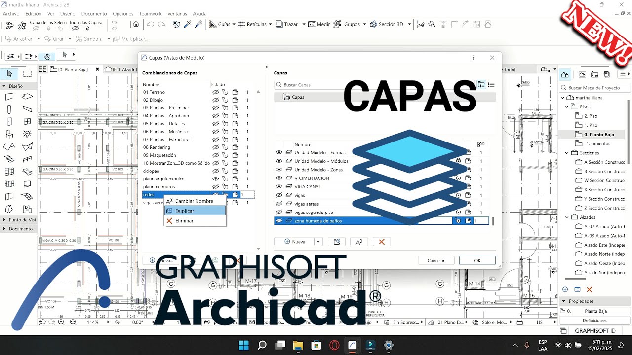 Como Trabajar con Capas en Archicad (Crear/Grupos/Carpetas/Ocultar/Bloquear) Guía Completa ✅