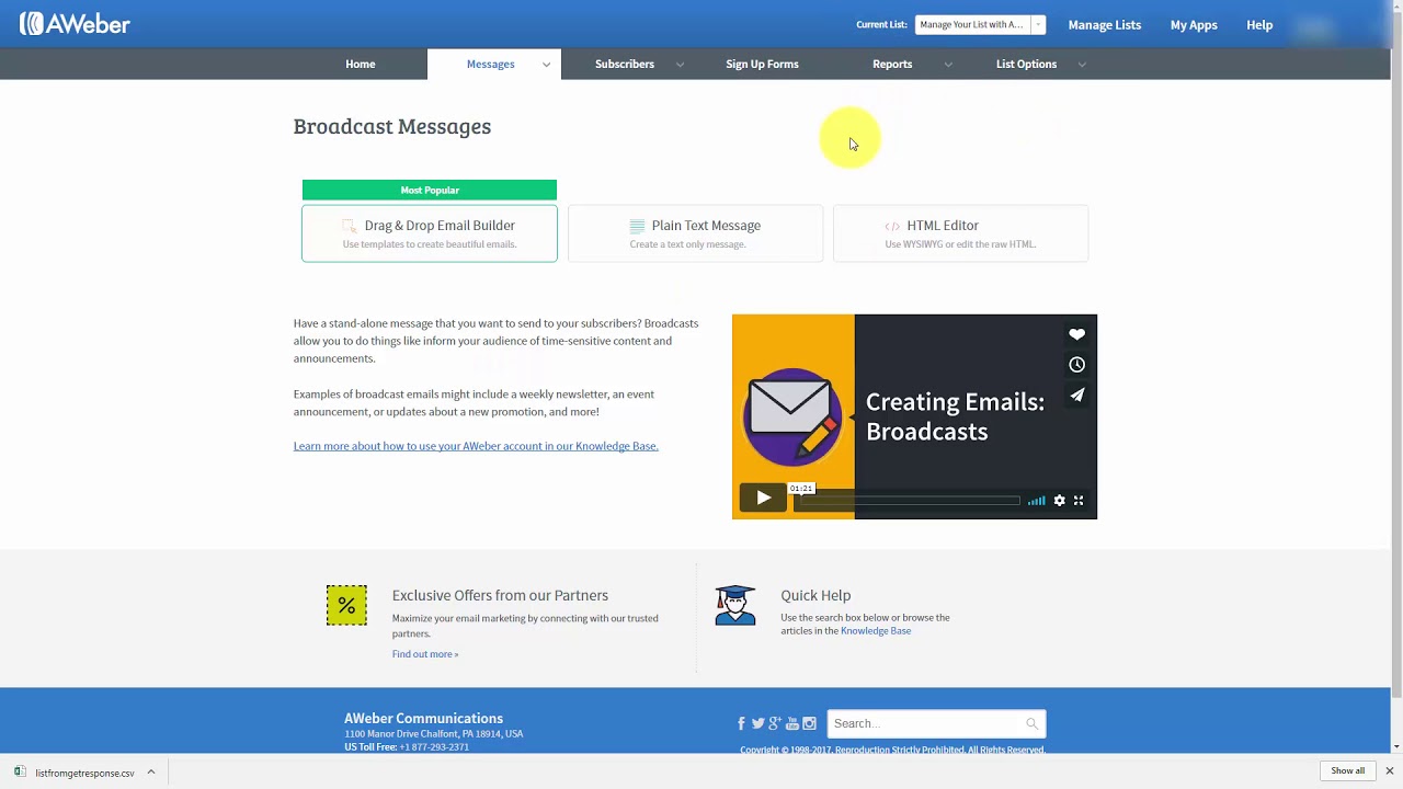 Importing Contacts Into AWeber | Manage Your Email List With AWeber
