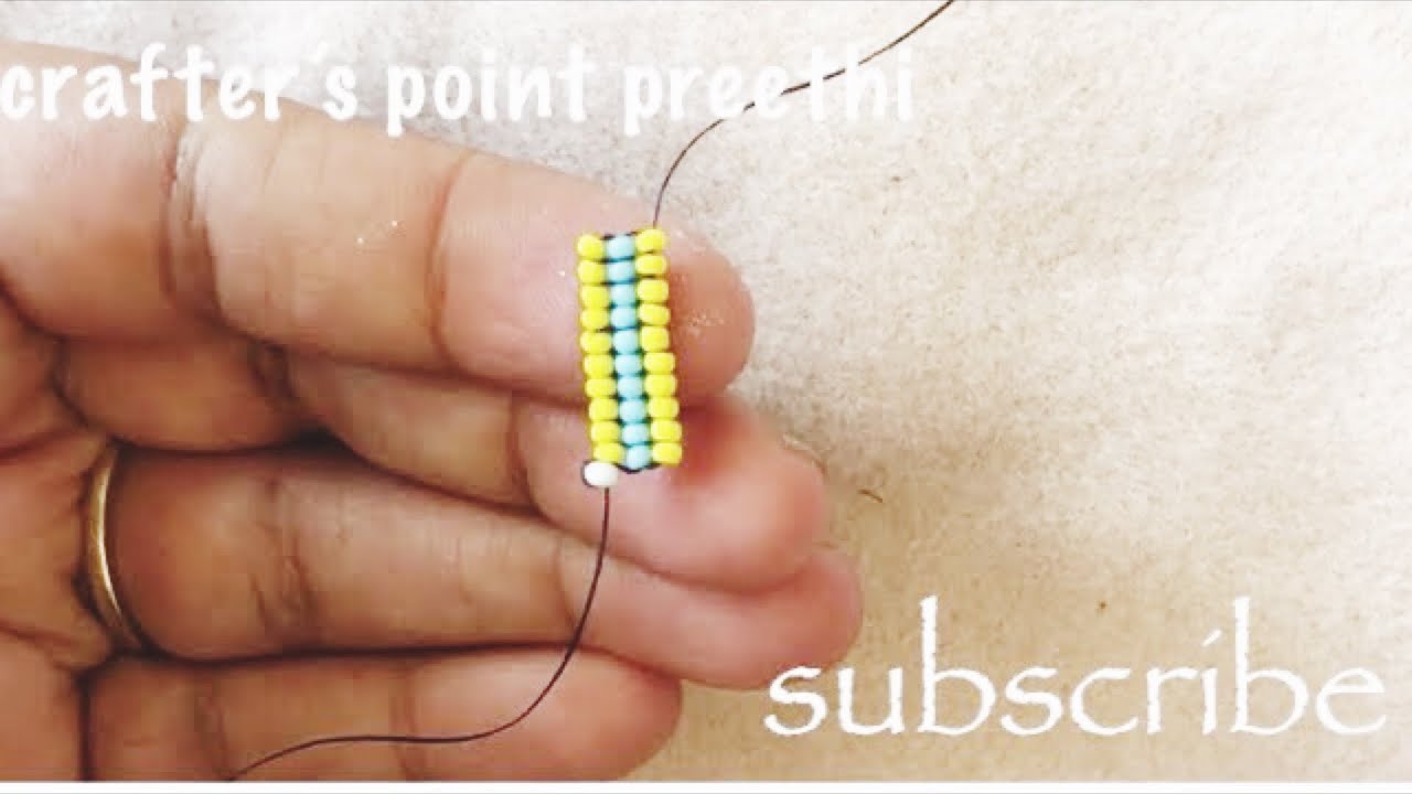 Stitches: flat square stitch tutorial / bead weaving technique/how to do flat square stitch