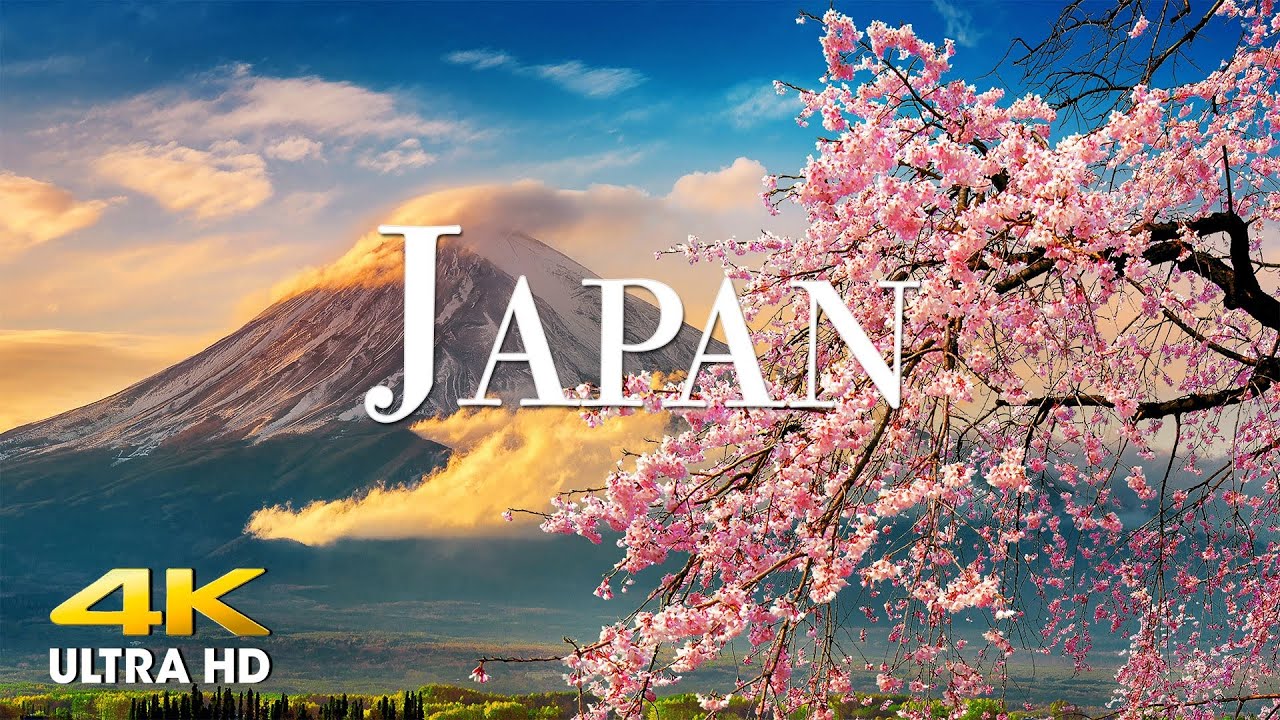 FLYING OVER JAPAN (4K UHD) Amazing Beautiful Nature Scenery with Relaxing Music | 4K VIDEO ULTRA HD