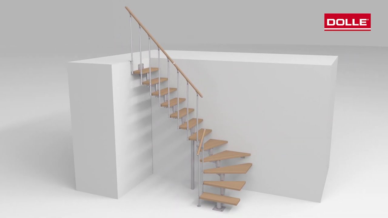 DOLLE Cork Mittelholmtreppe viertel gewendelt richtig einbauen – Montage Schritt für Schritt
