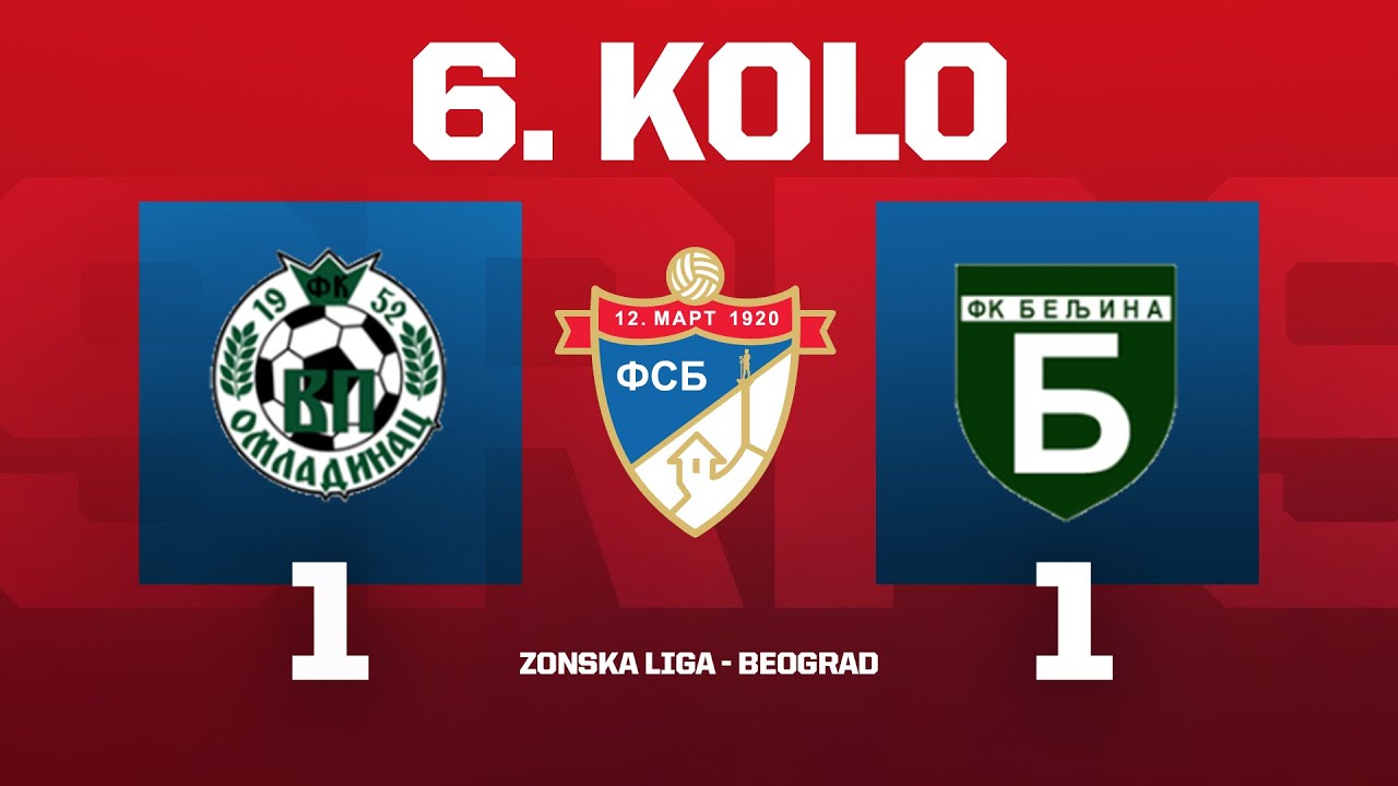 OMLADINAC - BELJINA (28.09. 2025.) Zonska liga Beograd, 6. Kolo