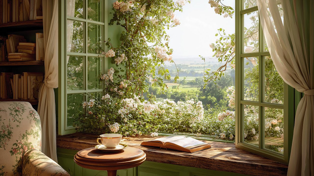 Spring Morning in a Rose-Filled Window | A playlist for a quiet morning | Work Study Focus Reading