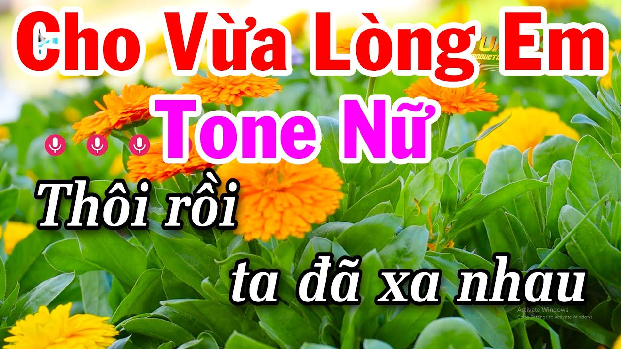Karaoke Cho Vừa Lòng Em Tone Nữ ( La # Thứ ) Nhạc Dễ Hát Tuấn Cò