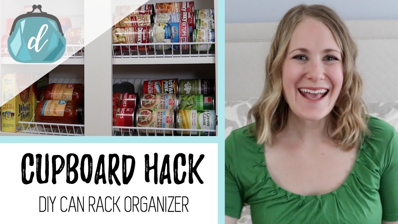 Cupboard DIY Can Rack Organizer | Small Space + Apartment Pantry Organization Ideas