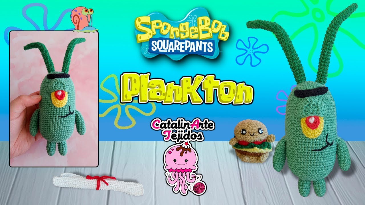 Plankton amigurumi (patrón escrito) | CatalinArte Tejidos