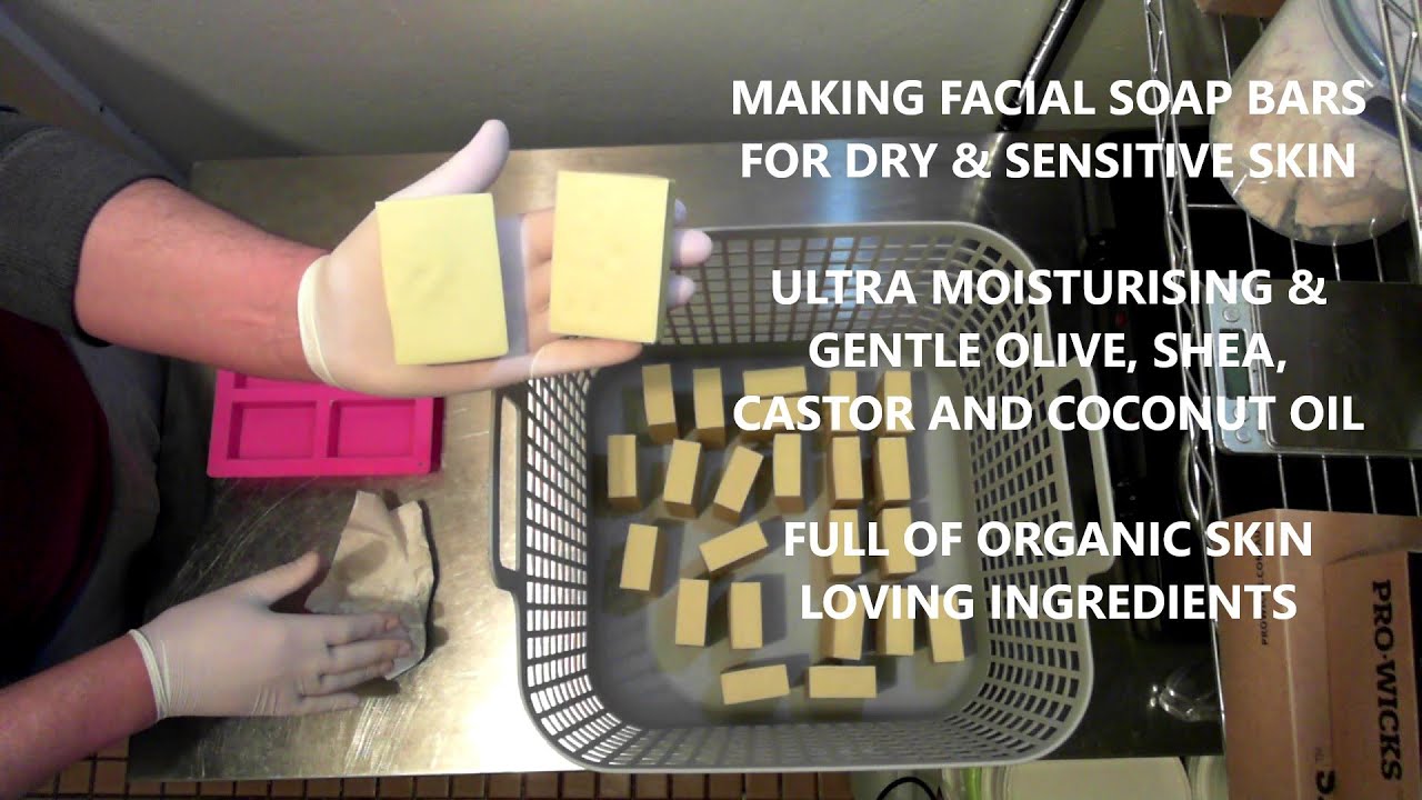 How to Make White Clay Cold Process Facial Soap Bars | Dry & Sensitive Skin w/ Shea - Dawn Organics