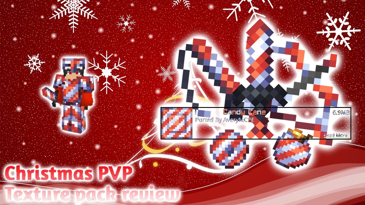 [Candy Cane Christmas PVP 16x16 pack] 1.16+ | (MCPE Christmas PVP Texture pack) | Isitme6030TH