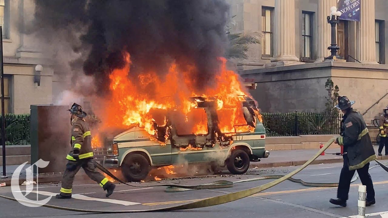 Van Catches Fire Outside San Francisco Mint