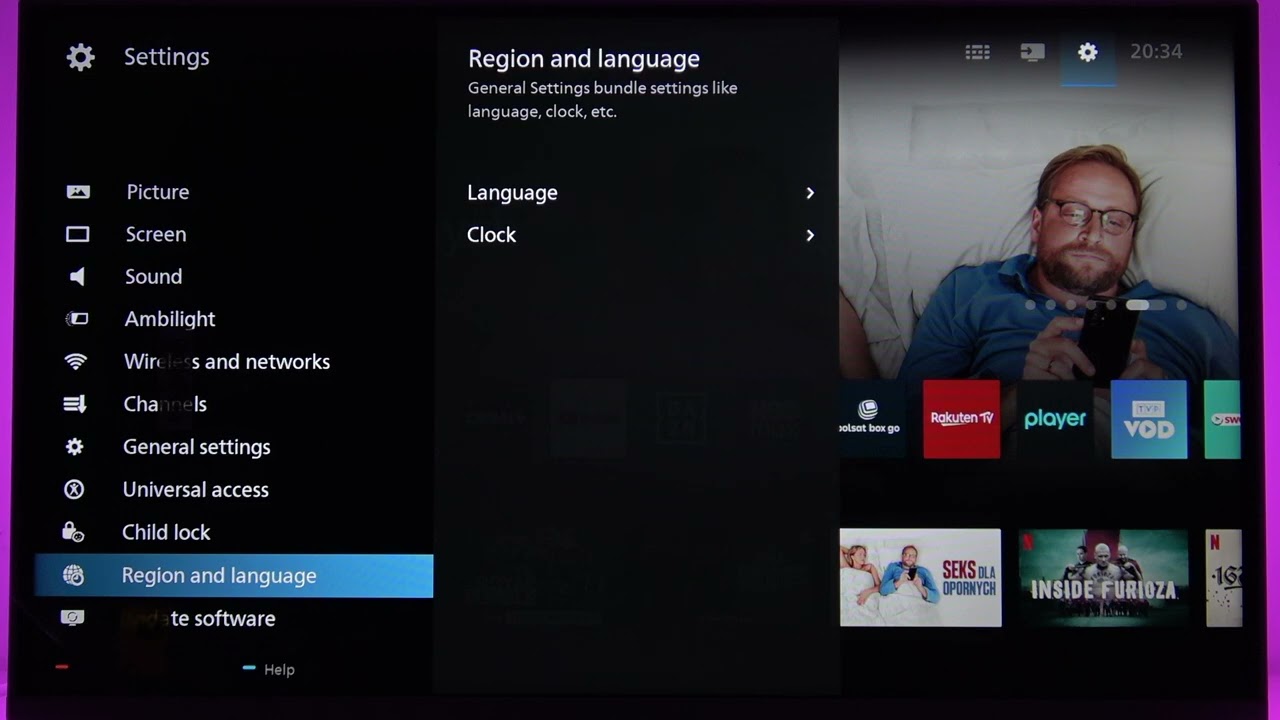 PHILIPS 32PFS6939 &ndash; Jak zmienić język systemu