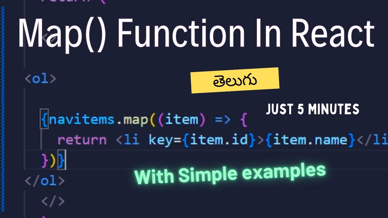 ReactJS map() Function Tutorial in Telugu | Arrays & Objects Examples Explained #reactjstutorial