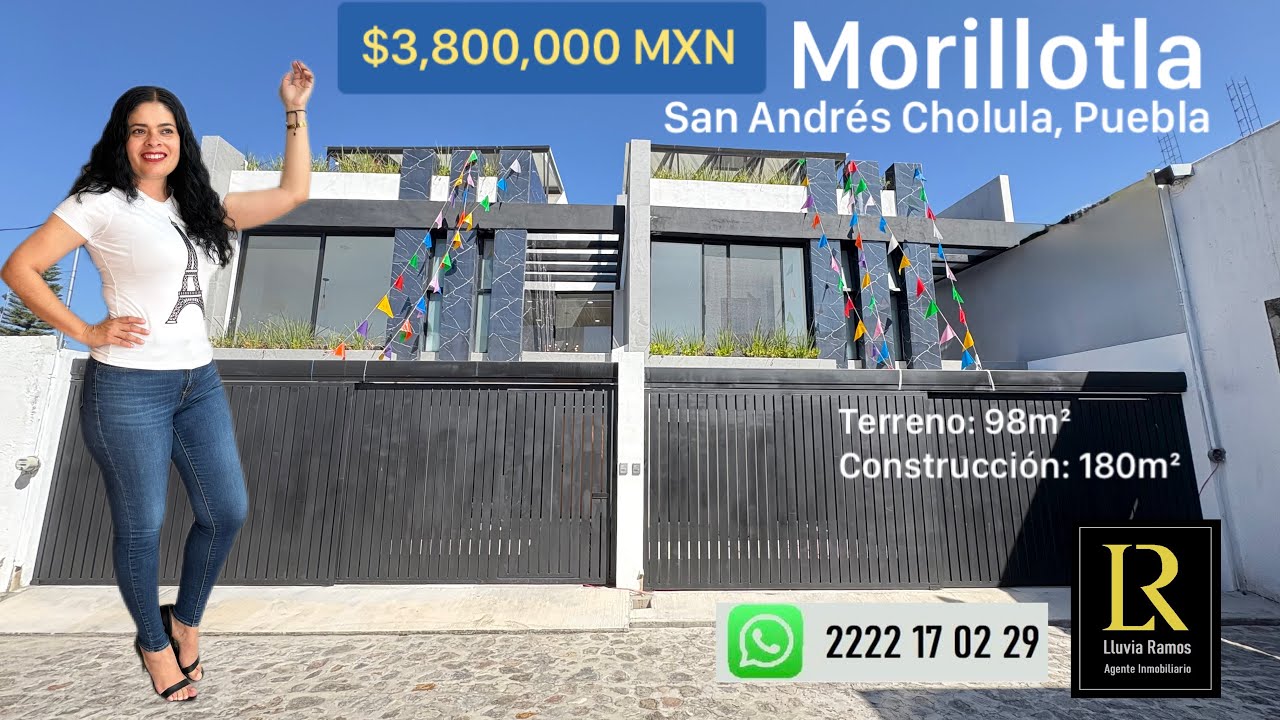 Conoce tu próxima casa en Morillotla, San Andrés Cholula, Puebla. 3 recámaras, Roof Garden.